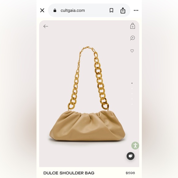 Cult Gaia Tan Shoulder Bag with Gold Chain - Picture 3 of 10